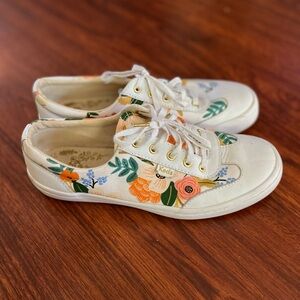 Keds Women's Floral Canvas Sneakers - Cream and Multicolor